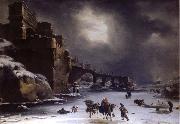 Rembrandt Harmensz Van Rijn City wall in the winter oil